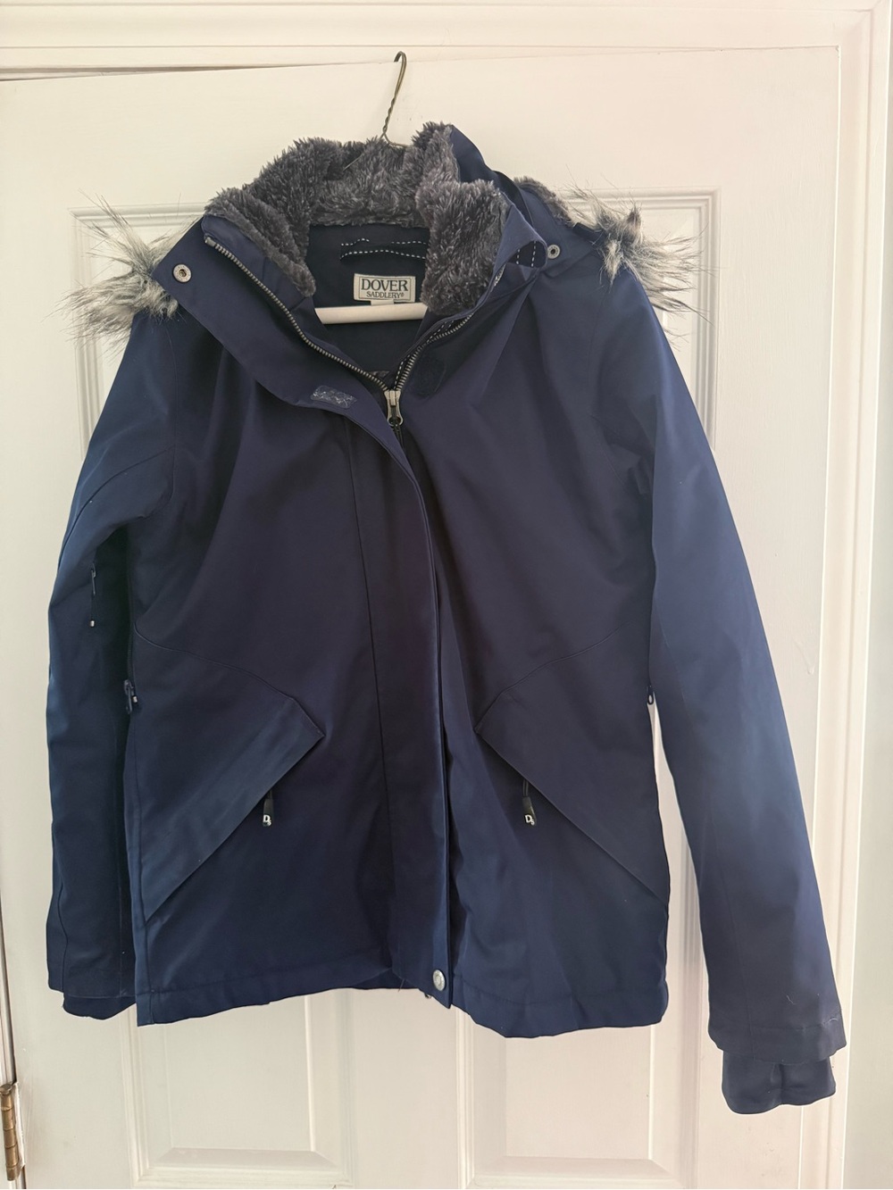 Dover Kids' Navy Faux-Fur Hooded Winter Riding Jacket